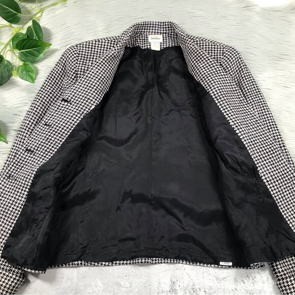 NEIMAN MARCUS Vintage 100% Silk Houndstooth Blazer Jacket Women’s Size 12 - Picture 10 of 13